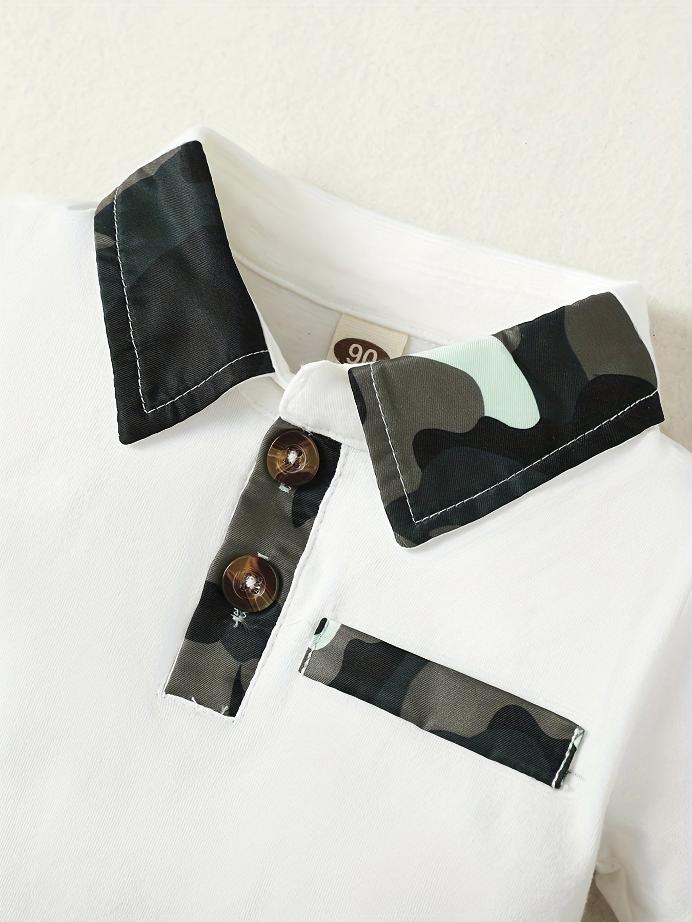 2pcs Baby Boys Casual Polo Shirt & Camouflage Pants Set