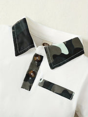 2pcs Baby Boys Casual Polo Shirt & Camouflage Pants Set
