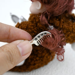 Miniature Mirror Comb Set for Dollhouse Decor