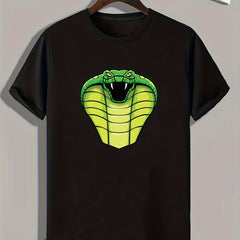 Snake Pattern Print Men's Comfy Sports T-shirt
