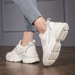 Mesh Sneakers Lace Up Platform Running Shoes for Women
