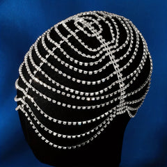 Rhinestone Head Piece With Tassel Head Jewelry Bridal Hair Accessories