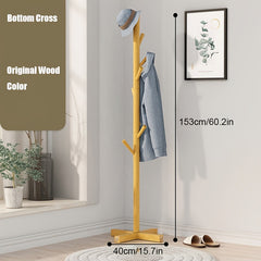 Solid Wood Floor Clothes Stand Rack Triangle & Cross Sanded Smooth Surface