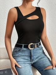 Solid Ribbed Tank Top for Summer Women's Clothing