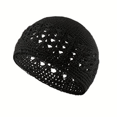 Hollow Out Crochet Beanie Elastic Skull Cap Soft Turban Knit Hats