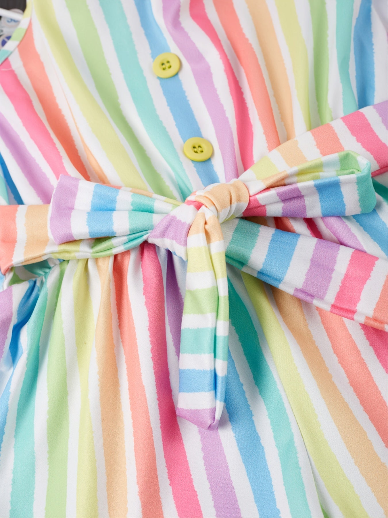 Baby Girls Colorful Striped Jumpsuit High Waist Ruffles Cami Romper