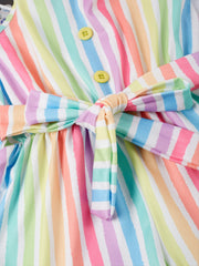 Baby Girls Colorful Striped Jumpsuit High Waist Ruffles Cami Romper