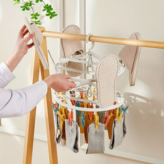 24 Clips Socks Drying Hanger Laundry Pin Hanger For Socks Underwear