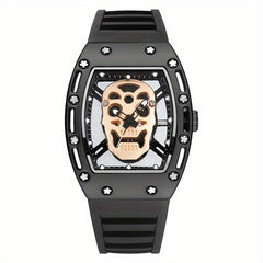 Men's Skull Hollow Quartz Watch Large Dial