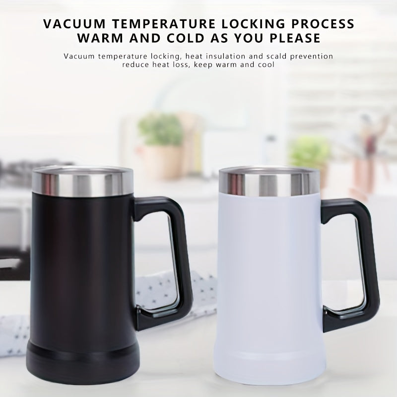 24oz Stainless Steel Double Wall Beer Mug with Handle
