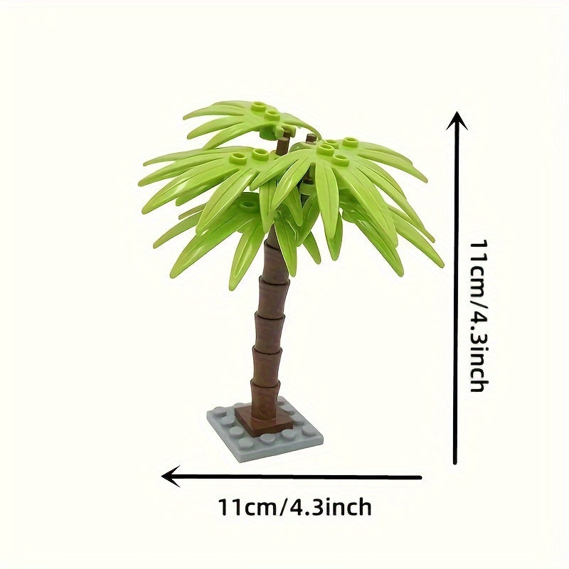 Beach Palm Tree Coconut Tree Building Block Plant Scene Set