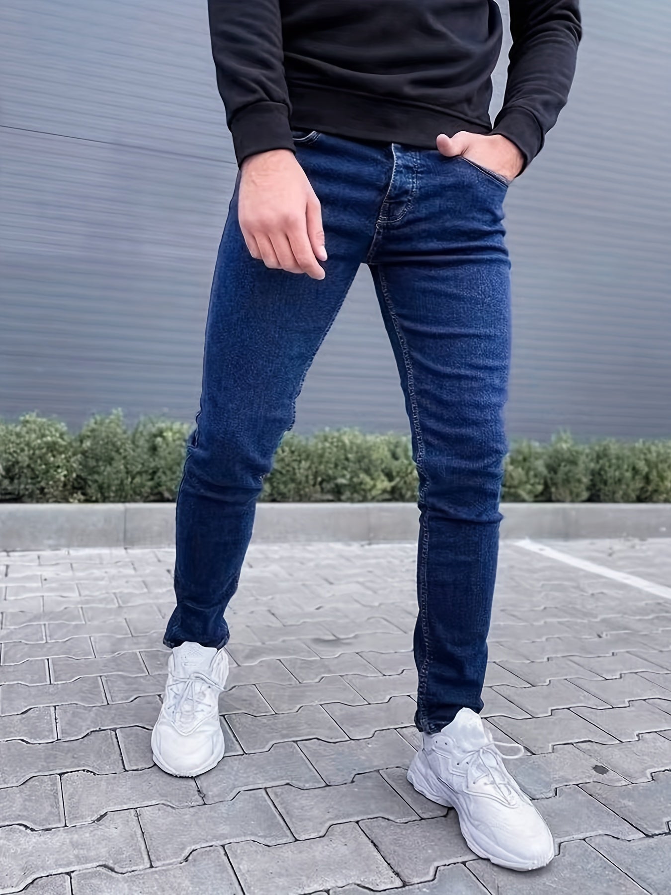 Men's Slim Fit Cotton Jeans Straight Leg