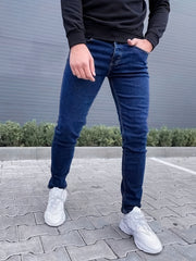 Men's Slim Fit Cotton Jeans Straight Leg