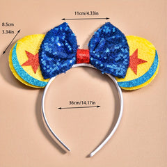 Cartoon Sequin Bow Mouse Ear Headband for Girls