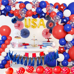 160pcs Red And Blue Balloon Garland Arch Set