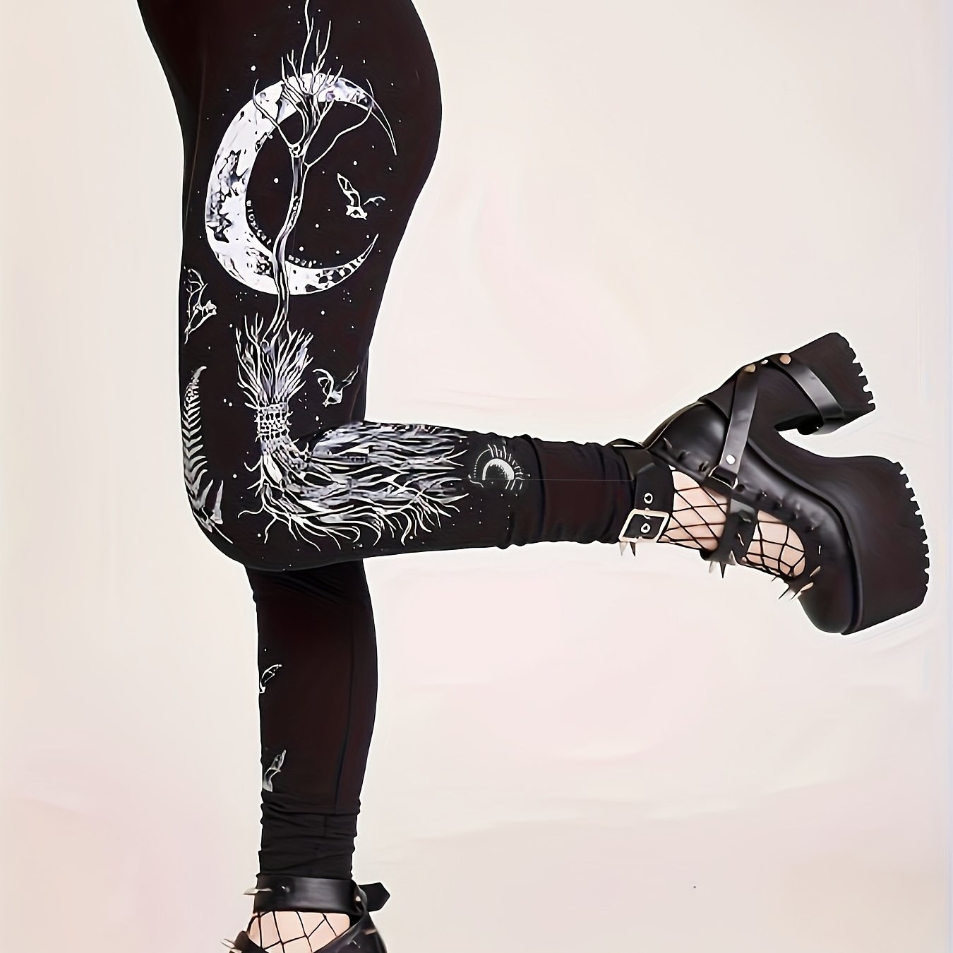 Halloween Graphic Print Leggings Medium Stretch
