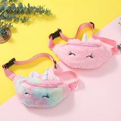Girls Unicorn Plush Waist Bag Coin Purse Shoulder Bag