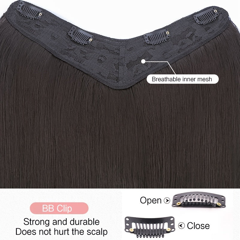 Synthetic U Shape Clip In Hair Extensions Straight Easy to Use