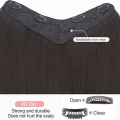 Synthetic U Shape Clip In Hair Extensions Straight Easy to Use