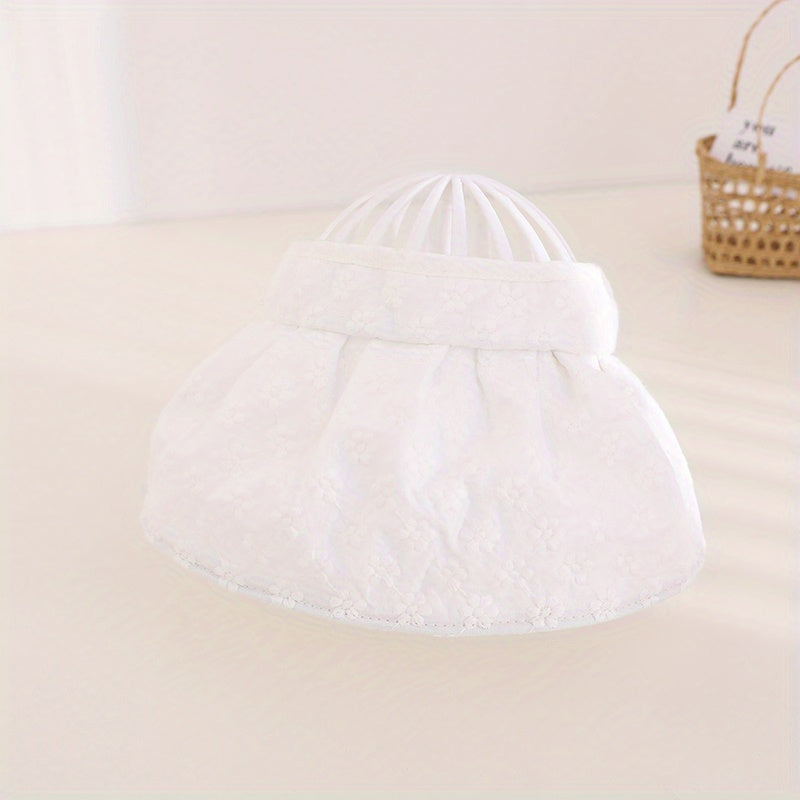 Kids Breathable Embroidered Wide Brim Hat