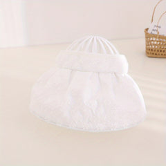 Kids Breathable Embroidered Wide Brim Hat