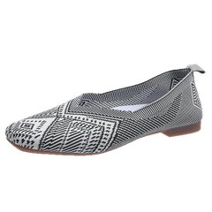Geometric Pattern Slip on Flat Shoes Ultra Light Soft Sole Women's Ballet Shoes
