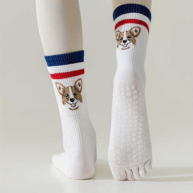 Non Slip Yoga Socks with Towel Bottom for Pilates Barre Ballet