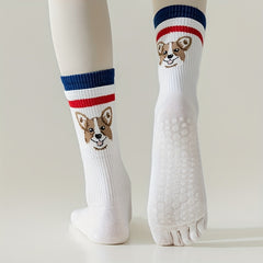 Non Slip Yoga Socks with Towel Bottom for Pilates Barre Ballet