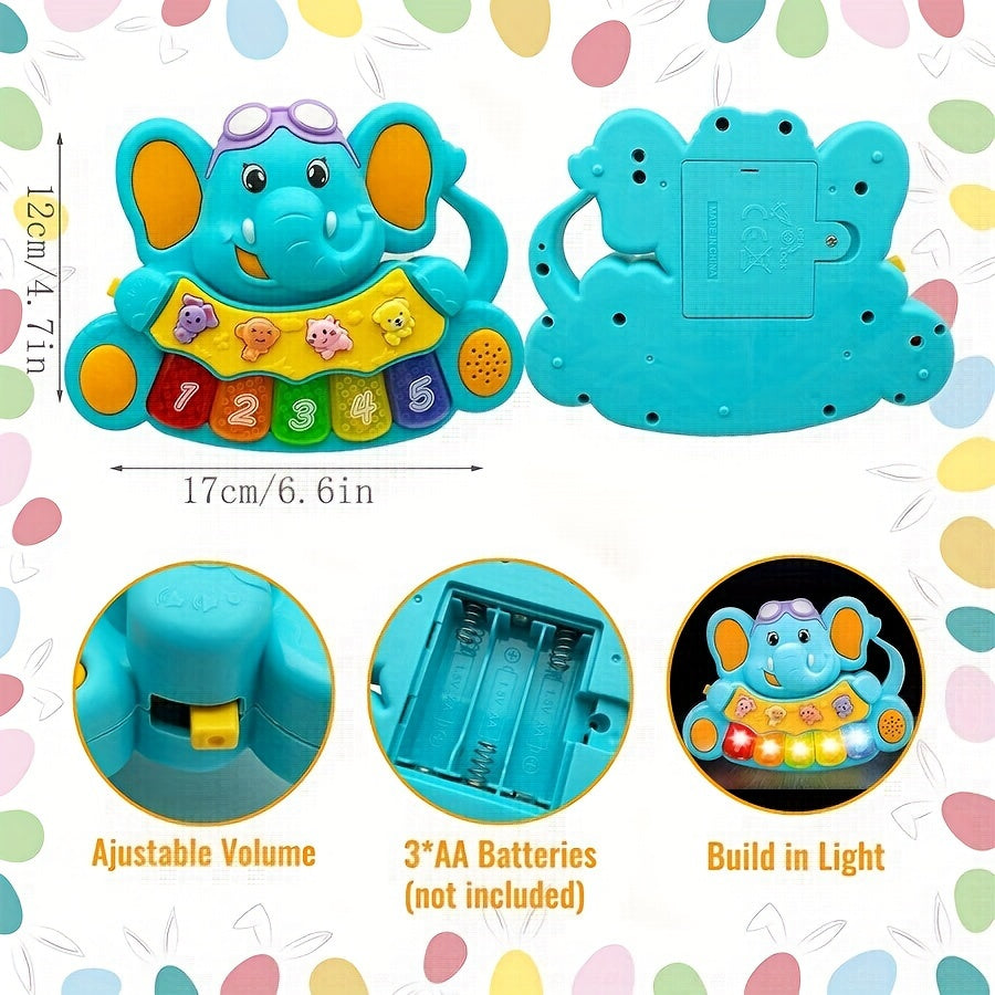 Elephant Shaped Musical Piano Toy for Kids