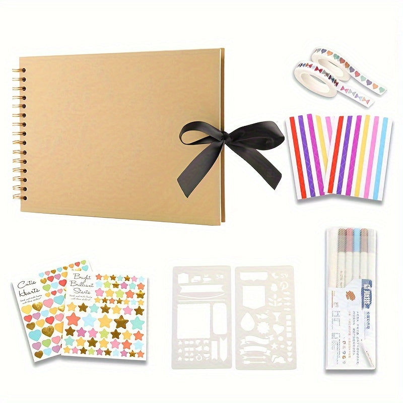 Bow Ribbon A5 Photo Album 30 Pages DIY Scrapbook Photo Organiser