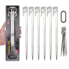 6pcs 27 94 Cm Heavy Duty Steel Tent Stakes 2 47 Oz Lightweight Wind Resistant
