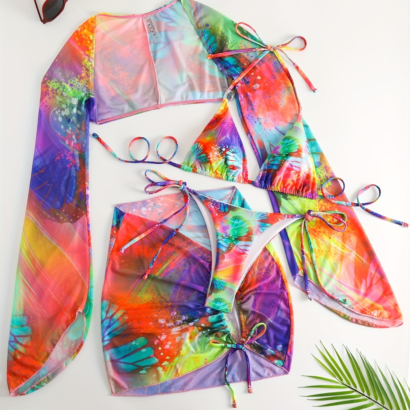 Bell Sleeve Swimsuit Women's Wrap Bathing Suit
