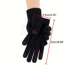 Men's Winter Plush Warm Touch Screen Gloves for Outdoor Activities