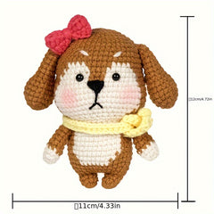 English Top Hat Dog Doll Crochet Kit DIY Knitting Supplies