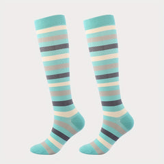 Men's Striped Compression Socks for Circulation & Comfort