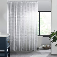 Semi Transparent Shower Curtain Liner Waterproof with Hooks