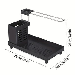Kitchen Sink Caddy with Stainless Towel Shelf