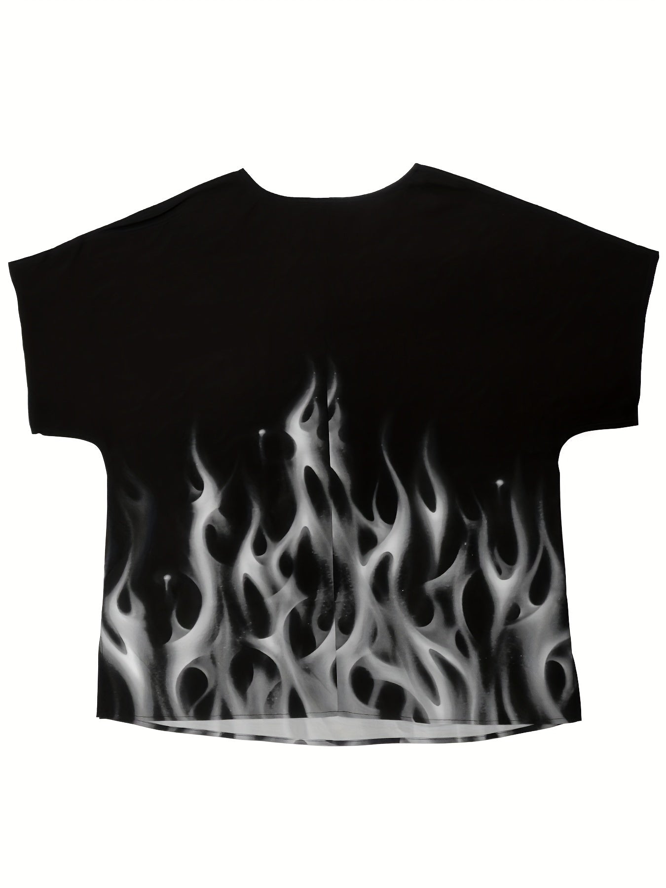 Women's Plus Fire Print Short Sleeve Blouse