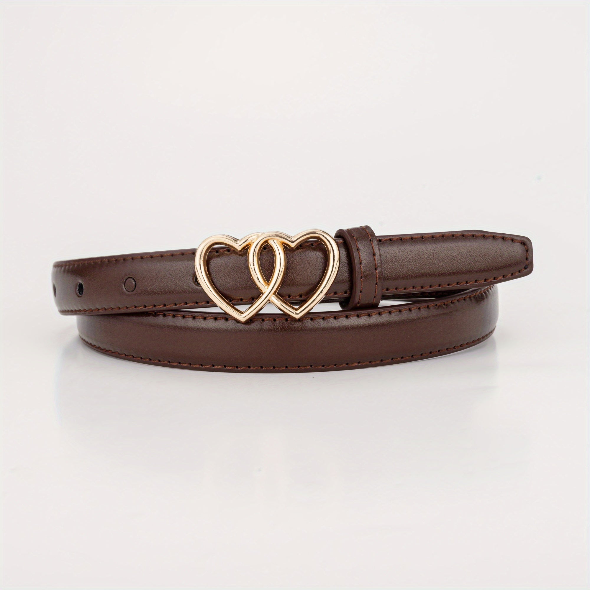 Double Love Heart Buckle Kid's Leather Belt