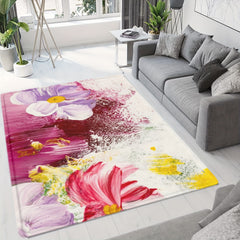 3D Floral Rug Machine Washable Door Mat Anti Slip