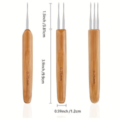 2pcs 3pcs Dreadlocks Crochet Hooks Bamboo Handle Crochet Needle