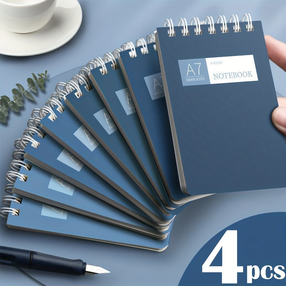 4pcs A7 Spiral Notebooks 80 Sheets