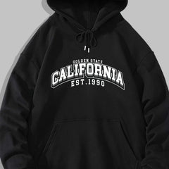 California Letter Print Hoodie for Men