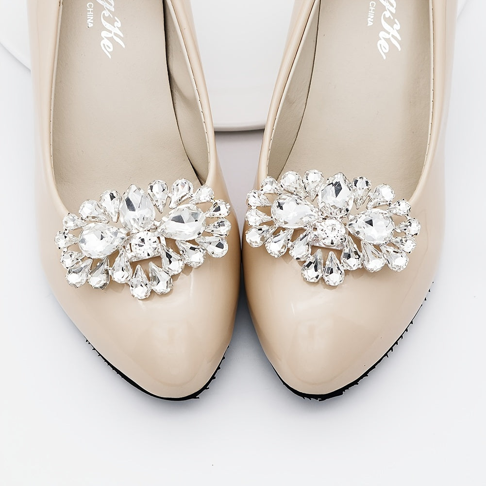 Crystal Shoe Clips Rhinestone Shoe Buckles Women DIY Shoe Decoration