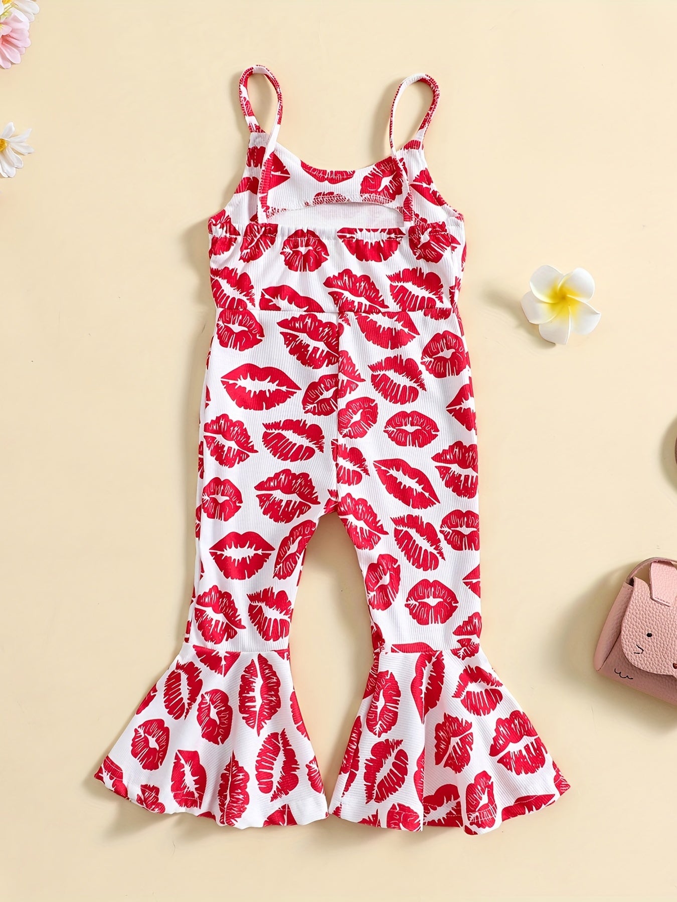 Heart Print Cami Jumpsuit for Toddler Girls