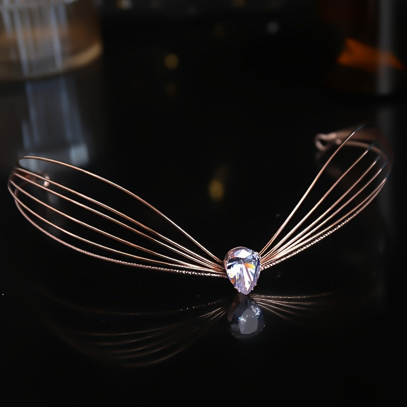 Zircon Bridal Crown Crystal Rhinestone Hairband Wedding Headband