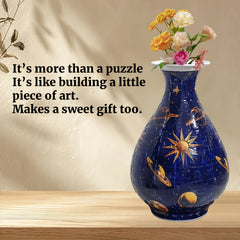 Golden Marble Pattern 3D Jigsaw Puzzle Vase for Adults