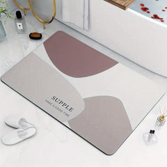 Geometric Pattern Floor Mat Soft Bath Rug Diatom Mud Bath Mat Absorbent Carpet