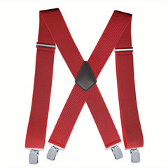 Men's Vintage Elastic Suspenders Braces X Shape Adjustable
