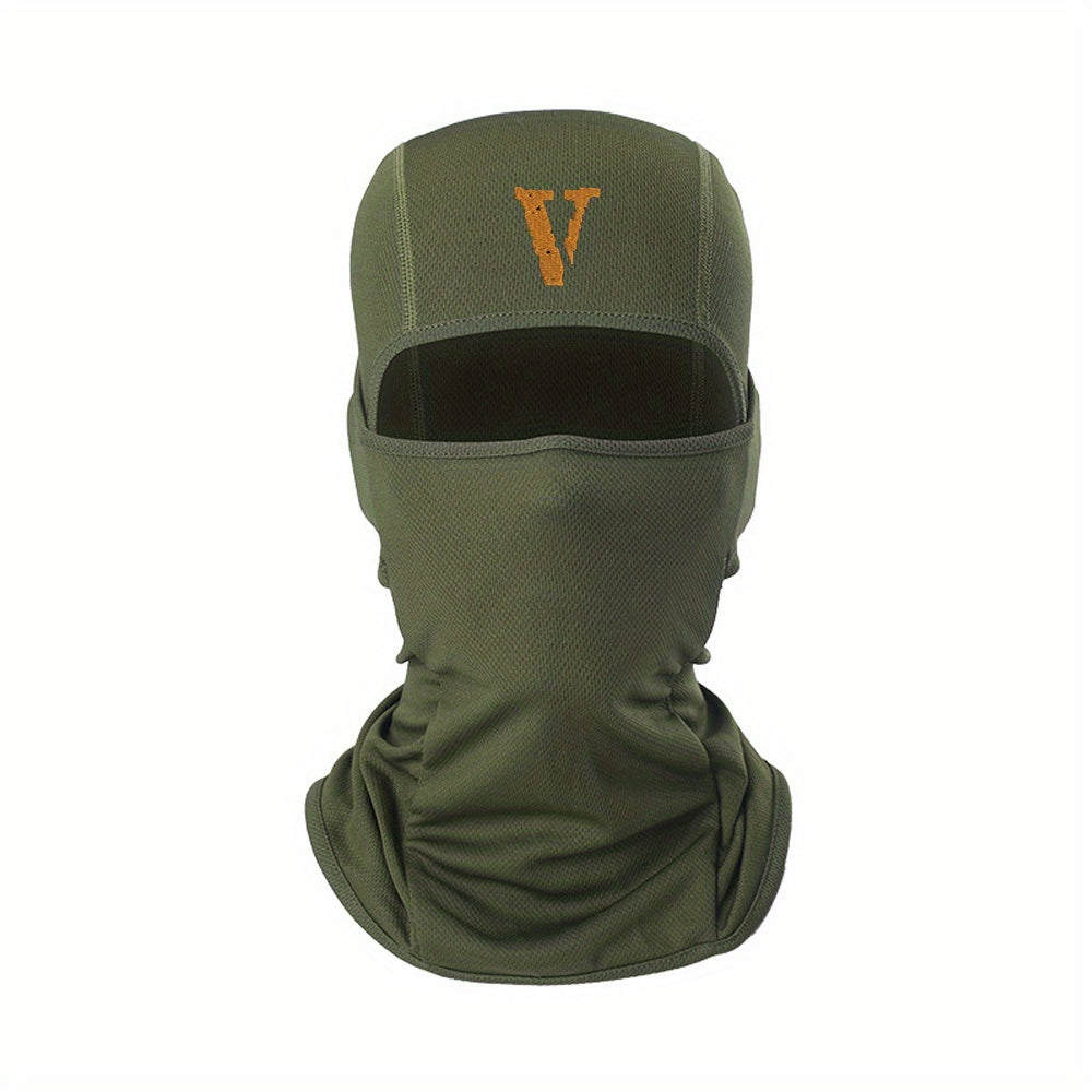 Letter V Print Balaclava Hat Windproof Sun Hat